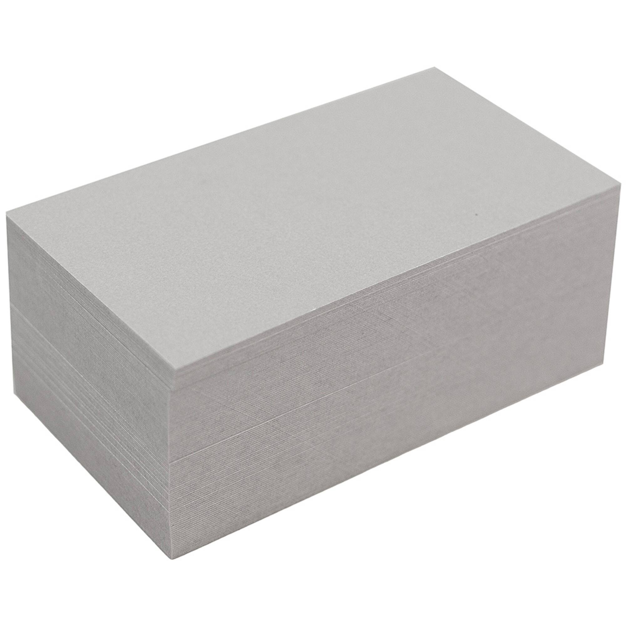 JAM Paper 2" x 3.5" Silver Metallic Stardream Blank Flat Note Cards, 500ct.